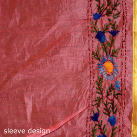 Hand Embroidered Chapa Work Silk Cotton Saree 31
