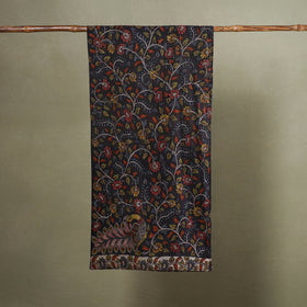 Black Handpainted Cotton Kalamkari Stole