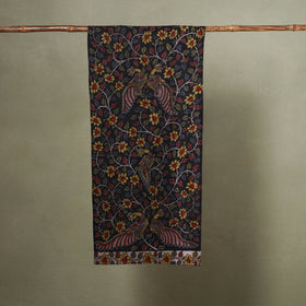 Black Handpainted Cotton Kalamkari Stole