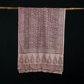 Pure Merino Wool Stole in Pedana Kalamkari Block Prints 13