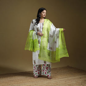 Sanganeri Hand Block Print Cotton Suit Set with Dupatta for women 07