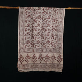 Pure Merino Wool Stole in Pedana Kalamkari Block Prints 12