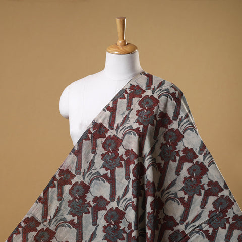 Grey - natural dyed cotton vanaspati bagru fabric 02