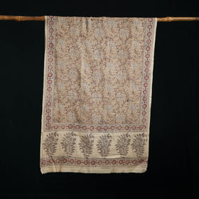 Pure Merino Wool Stole in Pedana Kalamkari Block Prints 11