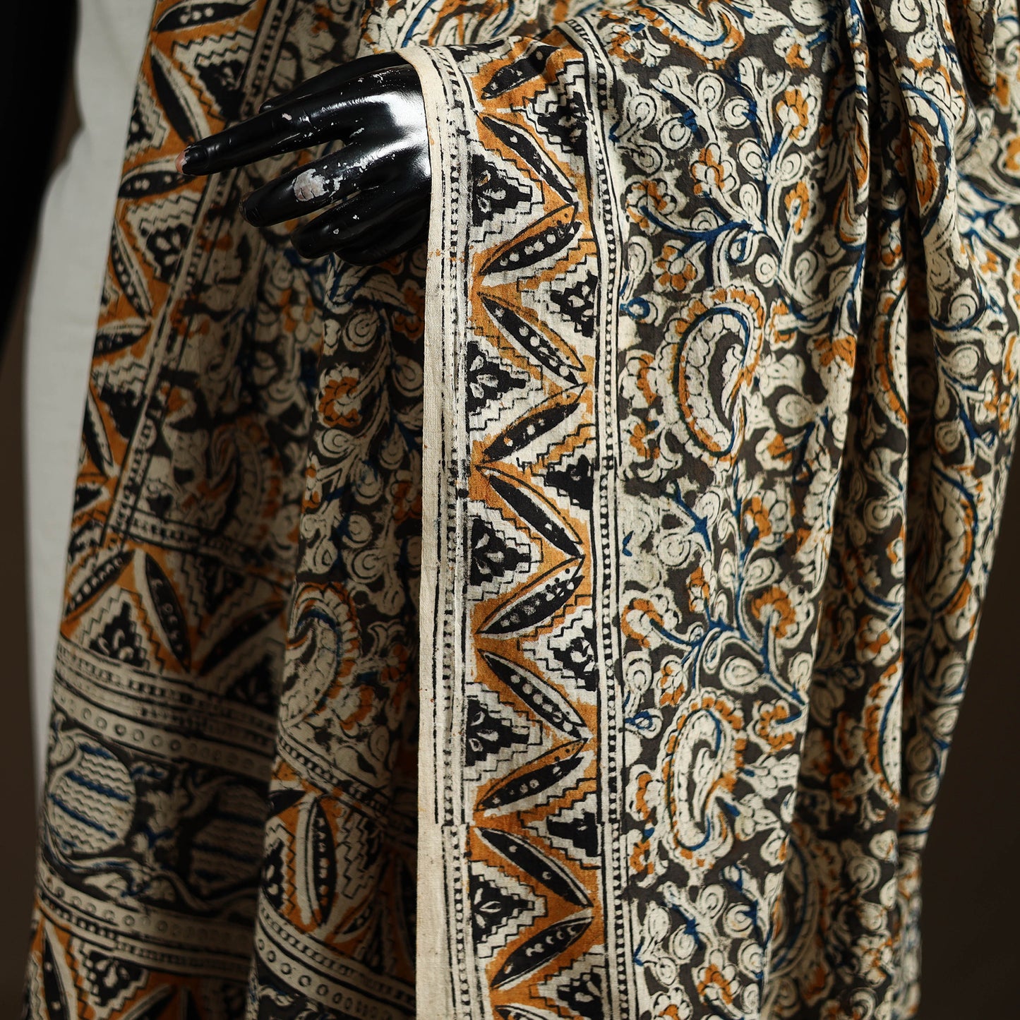 Kalamkari Hand Block Print Natural Dyed Cotton Dupatta 39
