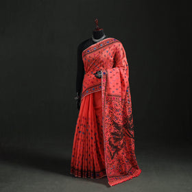 Hand Embroidered Chapa Work Silk Cotton Saree 33