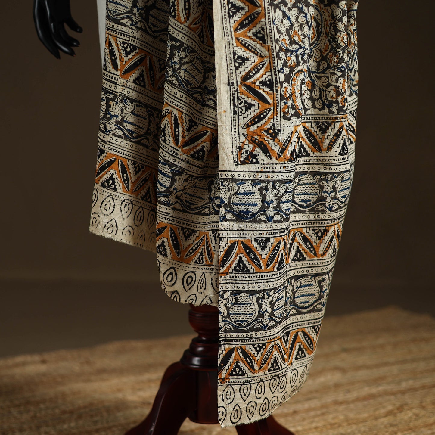 Kalamkari Hand Block Print Natural Dyed Cotton Dupatta 39
