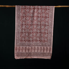 Pure Merino Wool Stole in Pedana Kalamkari Block Prints 08
