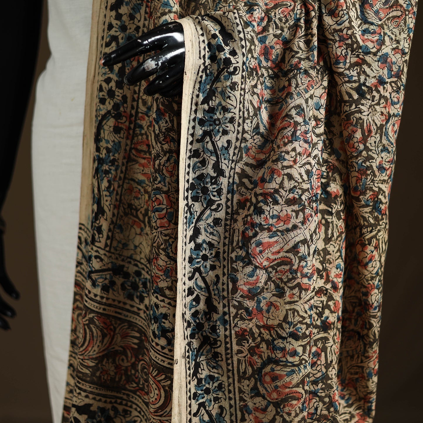 Kalamkari Hand Block Print Natural Dyed Cotton Dupatta 40