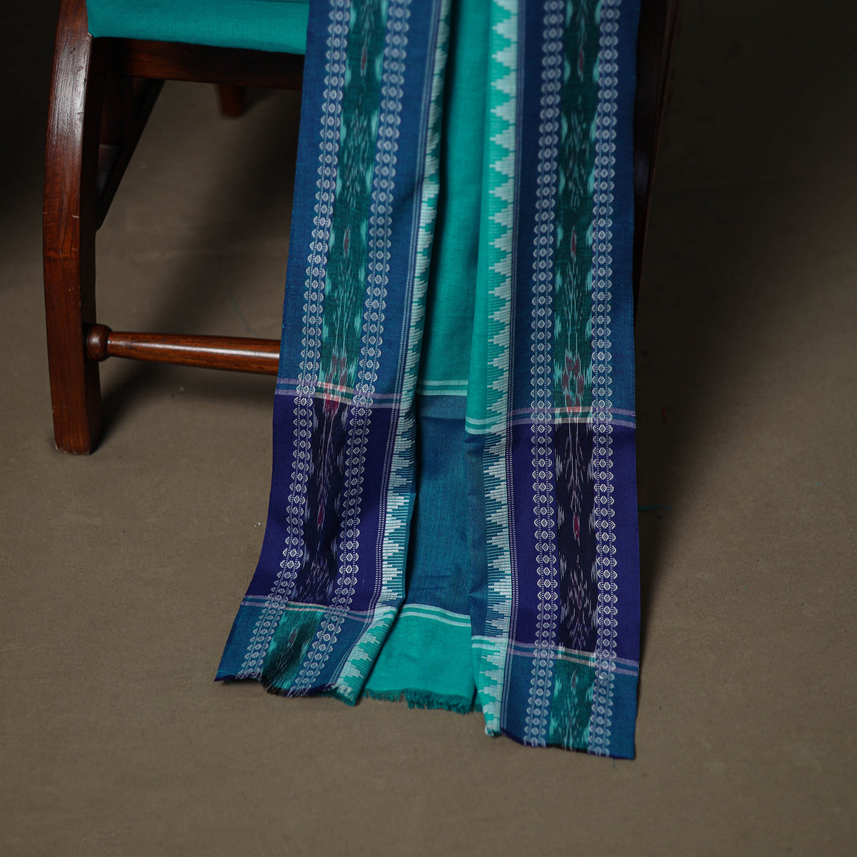 Sanganeri Block Print Cotton Unstitched Dress Material: Kurta, Bottom & Dupatta with Jewellery 58