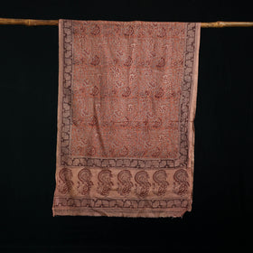 Pure Merino Wool Stole in Pedana Kalamkari Block Prints 03