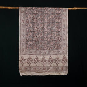 Pure Merino Wool Stole in Pedana Kalamkari Block Prints 01