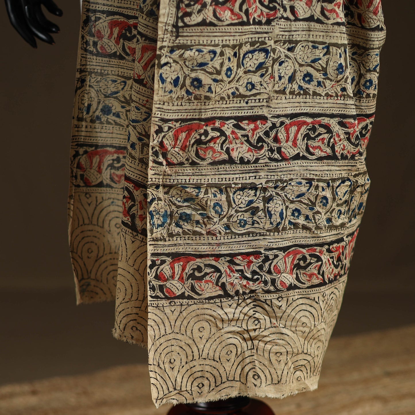 Kalamkari Hand Block Print Natural Dyed Cotton Dupatta 41
