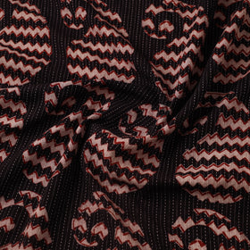 Multicolor Bagh Block Print Kantha Work Natural Dyed Cotton Fabric