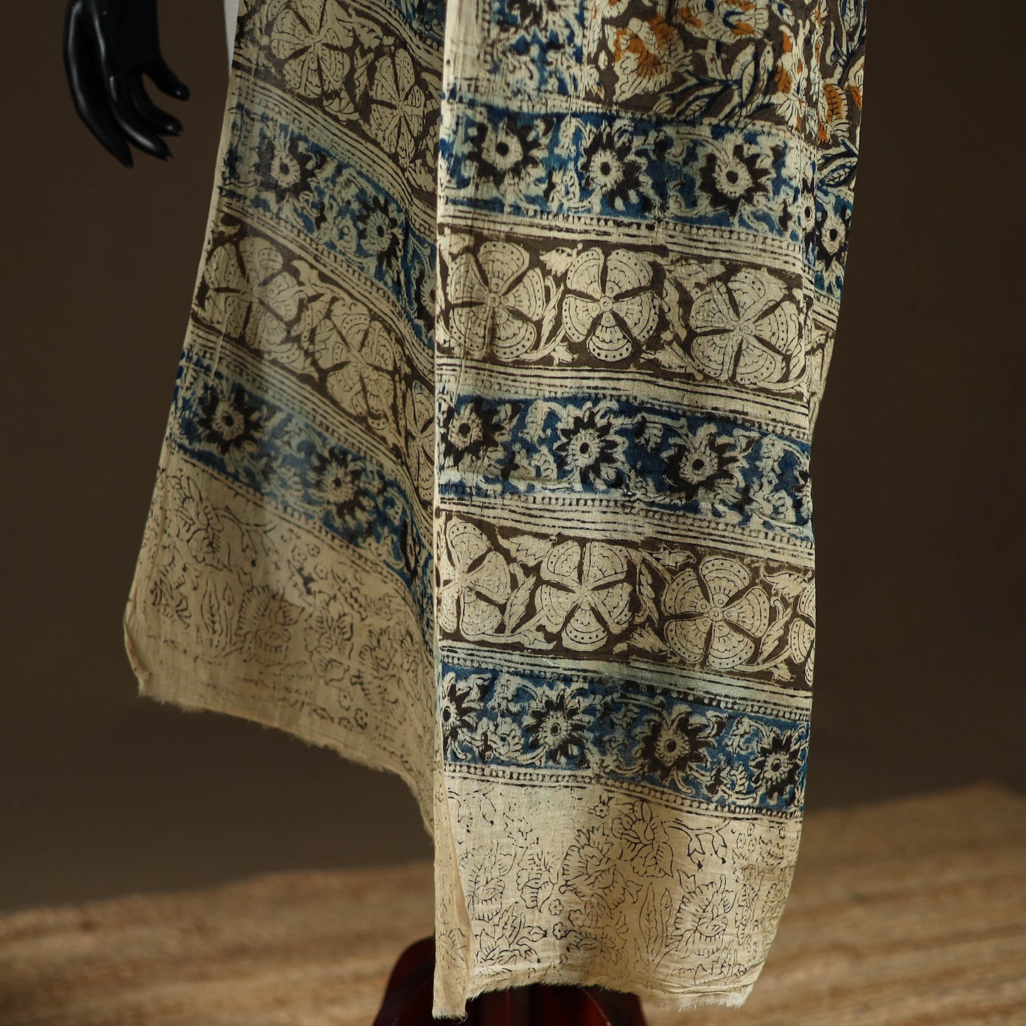 Kalamkari Hand Block Print Natural Dyed Cotton Dupatta 42