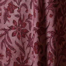 Pink - Natural Dyed Block Print Cotton Vanaspati Bagru Fabric 04