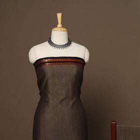 Brown - 3pc cotton unstitched dharwad dress material