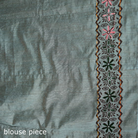 Hand Embroidered Chapa Work Silk Cotton Saree 35