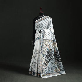 Hand Embroidered Chapa Work Silk Cotton Saree 36