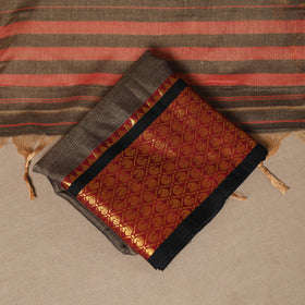 Brown - 3pc cotton unstitched dharwad dress material