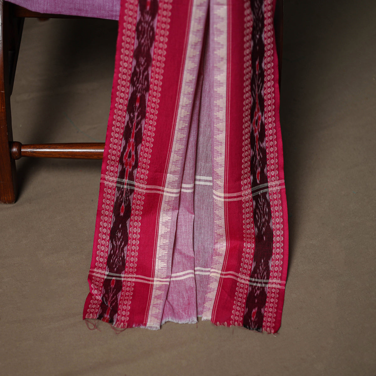 Sanganeri Block Print Cotton Unstitched Dress Material: Kurta, Bottom & Dupatta with Jewellery 60