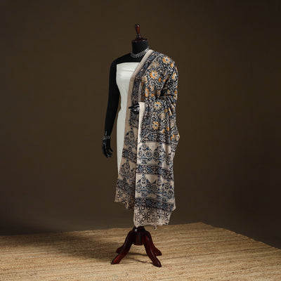 Kalamkari Hand Block Print Natural Dyed Cotton Dupatta 45