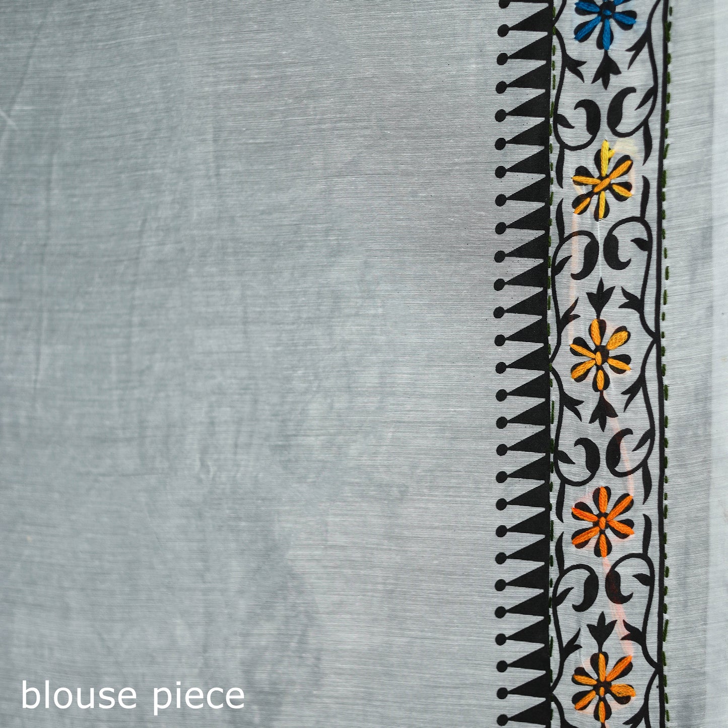 Hand Embroidered Chapa Work Silk Cotton Saree 36