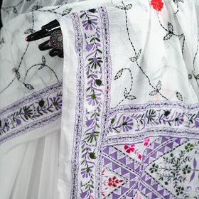 Hand Embroidered Chapa Work Silk Cotton Saree 37