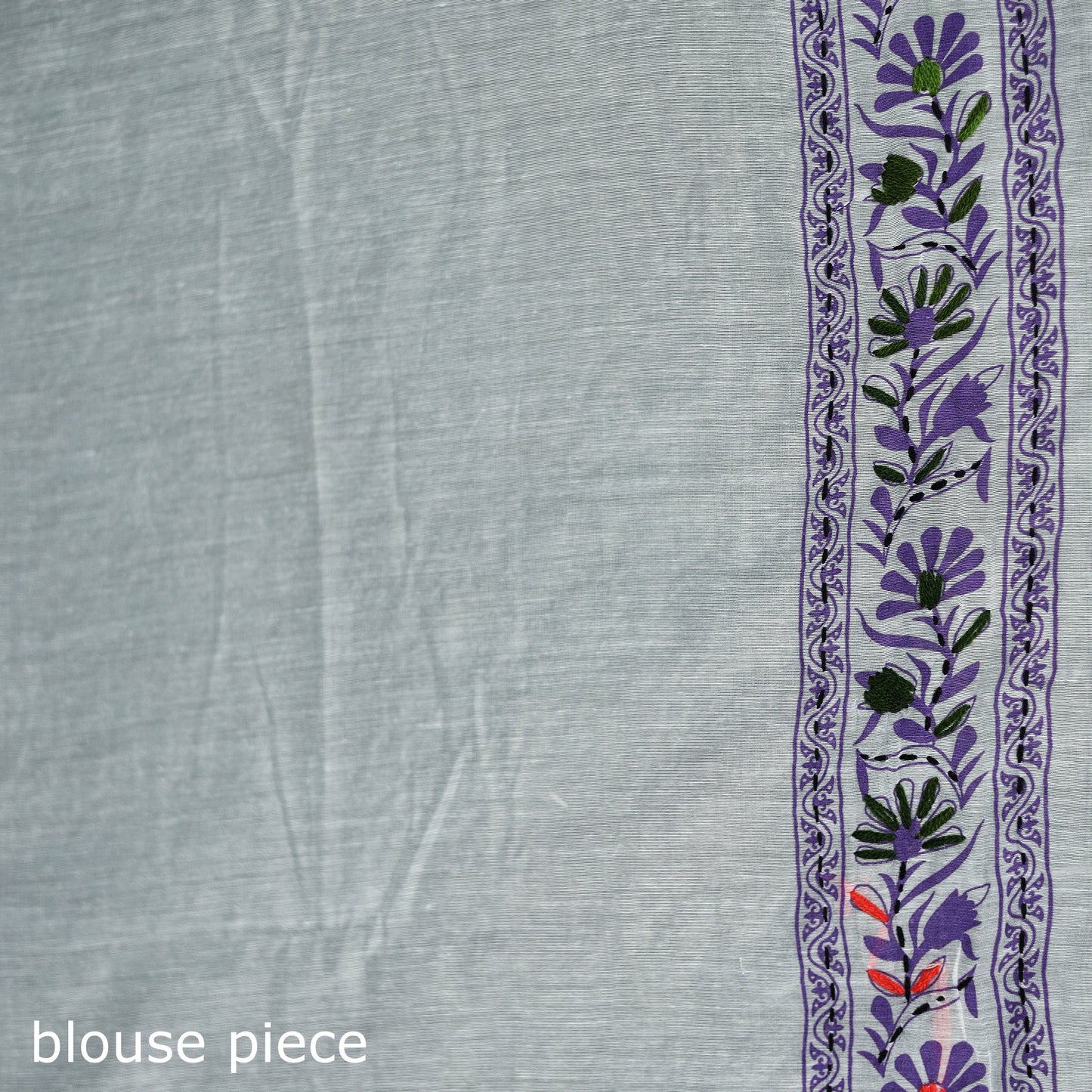 Hand Embroidered Chapa Work Silk Cotton Saree 37
