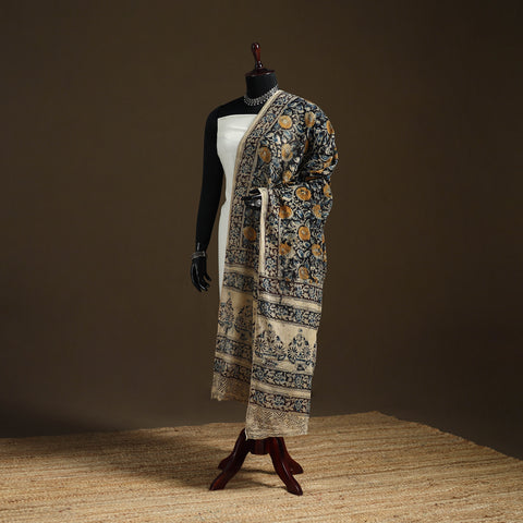 Kalamkari Hand Block Print Natural Dyed Cotton Dupatta 47