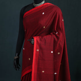 Bamboo Silk Thread Buti Assam Pure Handwoven Saree with Blouse Piece 02