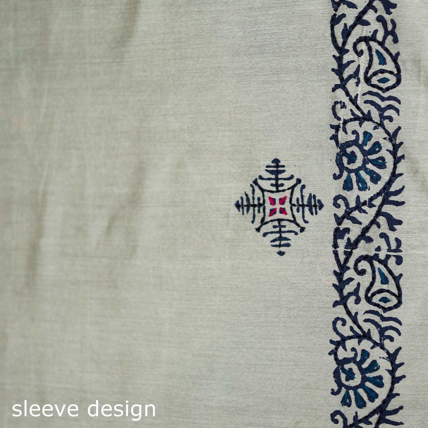 Hand Embroidered Chapa Work Silk Cotton Saree 38