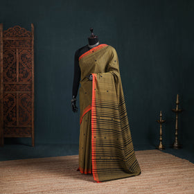 Bamboo Silk Thread Buti Assam Pure Handwoven Saree with Blouse Piece 03