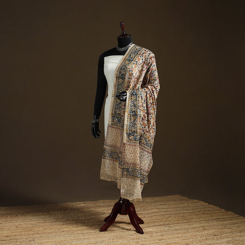 Kalamkari Hand Block Print Natural Dyed Cotton Dupatta 49