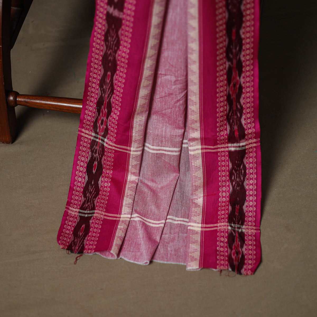 Sanganeri Block Print Cotton Unstitched Dress Material: Kurta, Bottom & Dupatta with Jewellery 42