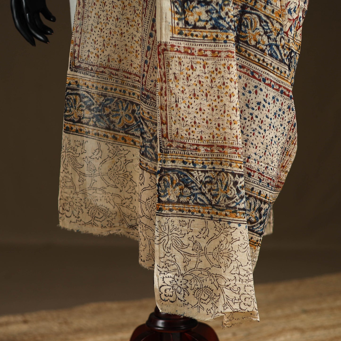 Kalamkari Hand Block Print Natural Dyed Cotton Dupatta 49