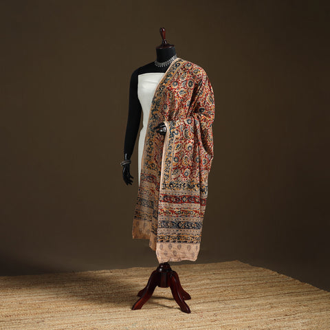 Kalamkari Hand Block Print Natural Dyed Cotton Dupatta 50