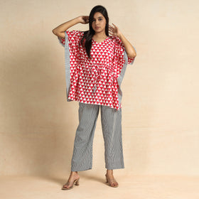 Buy Hand Printed Cotton Kaftan & Pyjama Night Suit Set Online at iTokri.com