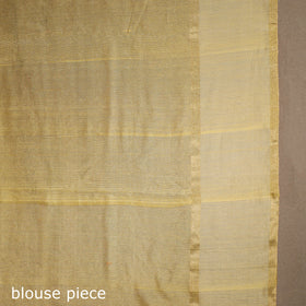 Yellow - handloom tissue zari chanderi silk saree 07