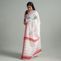 White - Traditional Chanderi Silk Cotton Handloom Buti Saree 07