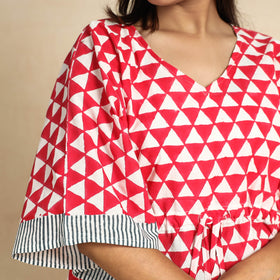 Buy Hand Printed Cotton Kaftan & Pyjama Night Suit Set Online at iTokri.com