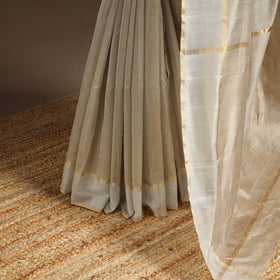 Beige - handloom tissue zari chanderi silk saree 08