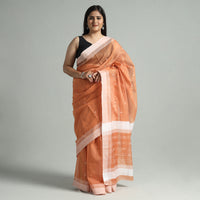 Orange - Traditional Chanderi Silk Cotton Handloom Buti Saree 08