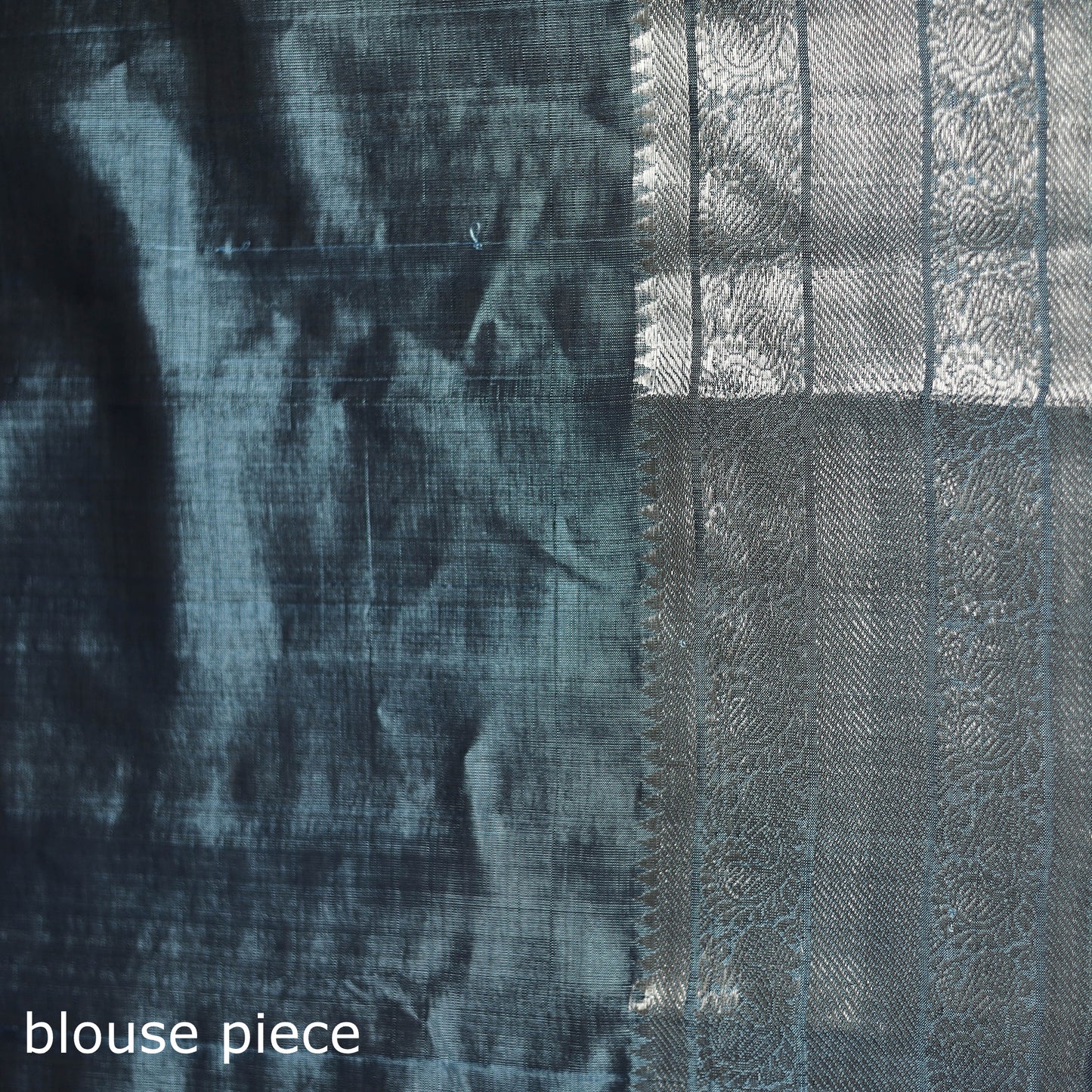 Blue - Pure Handwoven Mangalagiri Silk Cotton Pattu Saree with Zari Border 04