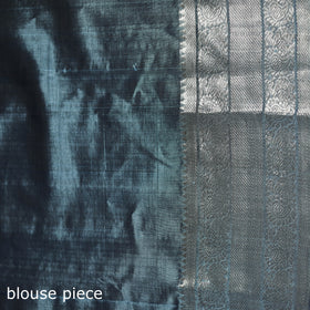 Blue - Pure Handwoven Mangalagiri Silk Cotton Pattu Saree with Zari Border 04