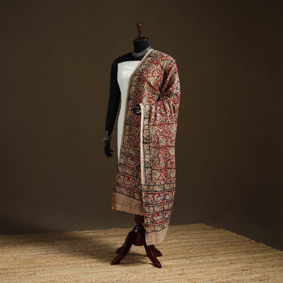 Kalamkari Hand Block Print Natural Dyed Cotton Dupatta 56