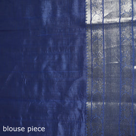 Blue - Pure Handwoven Mangalagiri Silk Cotton Pattu Saree with Zari Border 05