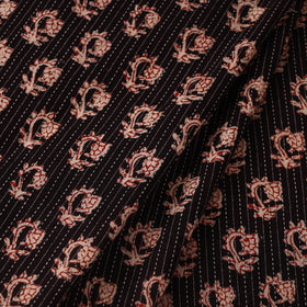 Multicolor Bagh Block Print Kantha Work Natural Dyed Cotton Fabric