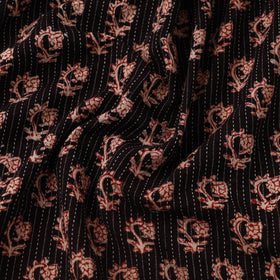 Multicolor Bagh Block Print Kantha Work Natural Dyed Cotton Fabric
