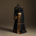 Black - Pure Handwoven Mangalagiri Silk Cotton Pattu Saree with Zari Border 07